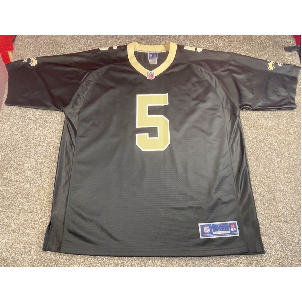 NFL Pro Line New Orleans Saints Jersey Mens XL Black Gold Number 5 Mesh Football